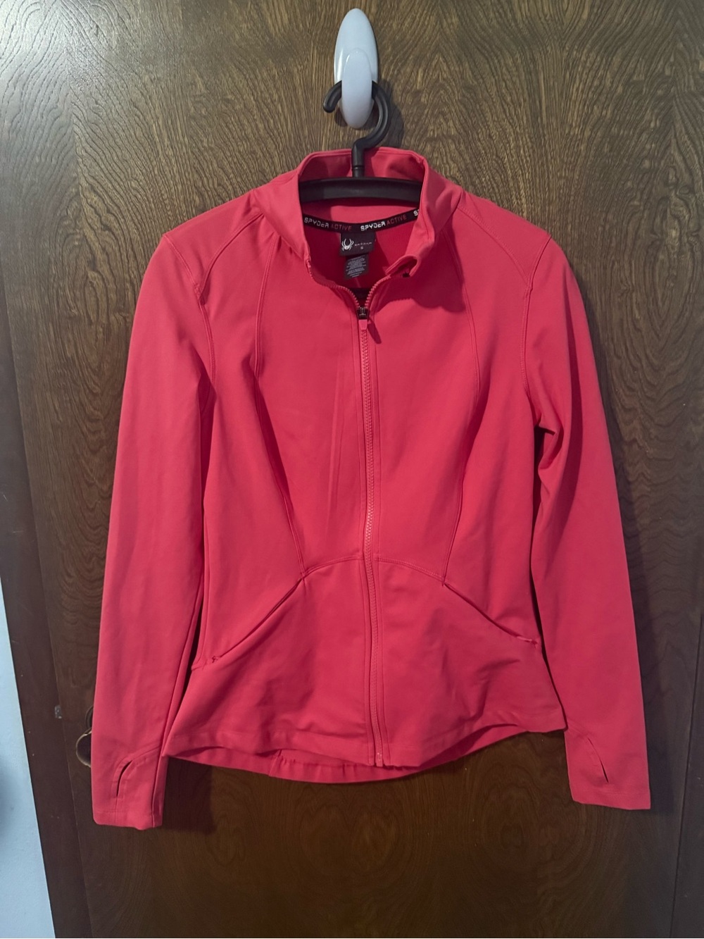 Spyder Women's Coral-Red Full-Zip Bomber Jacket